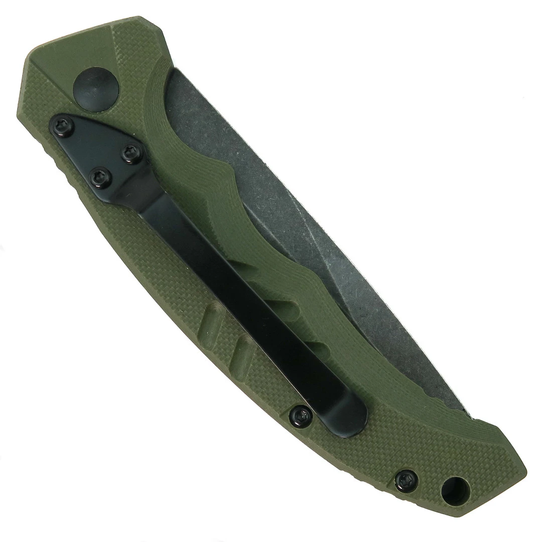 Boker Plus Exclusive OD Green Intention II Auto Knife, Dark Stonewash Blade - Image 2