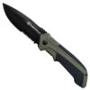 Smith & Wesson OD Green Spring Assist Knife, Black Combo Blade