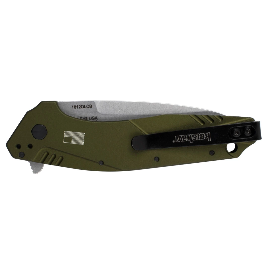Kershaw Olive Dividend Spring Assist Knife, Composite Blade - Image 2