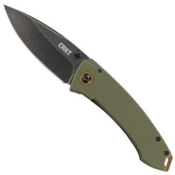 CRKT OD Green Tuna Folder Knife, Black/Stonewash Blade