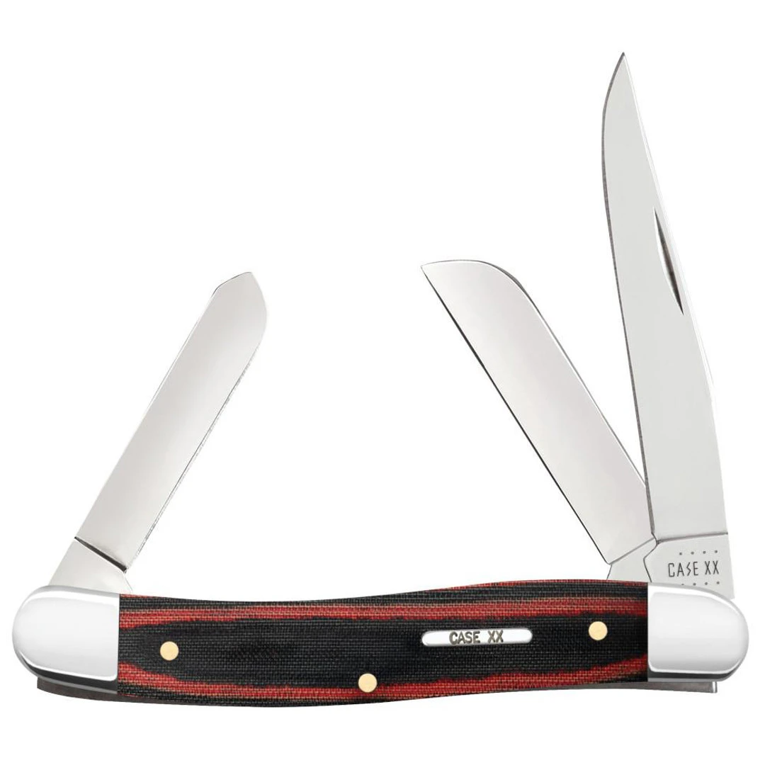 Case Black And Red Smooth Micarta Medium Stockman Knife