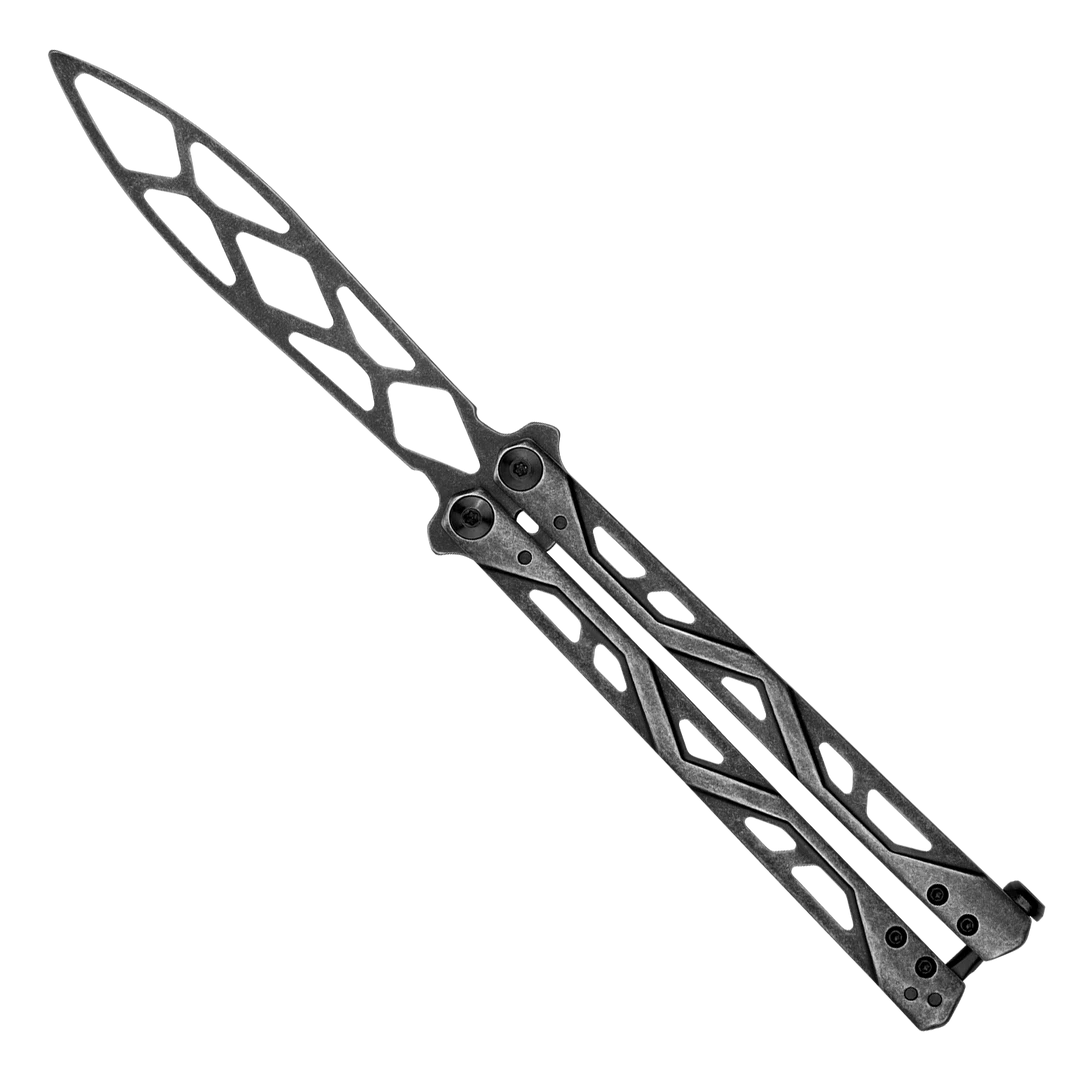 Kershaw BlackWashed Stainless Balanza Training Balisong Butterfly Knife, BlackWashed Stainless Steel Blade
