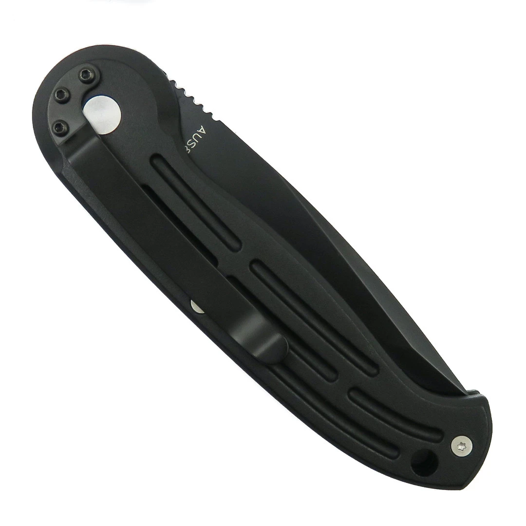 Boker Magnum Black SpeedMaster Auto Knife, Black Tanto Combo Blade - Image 2