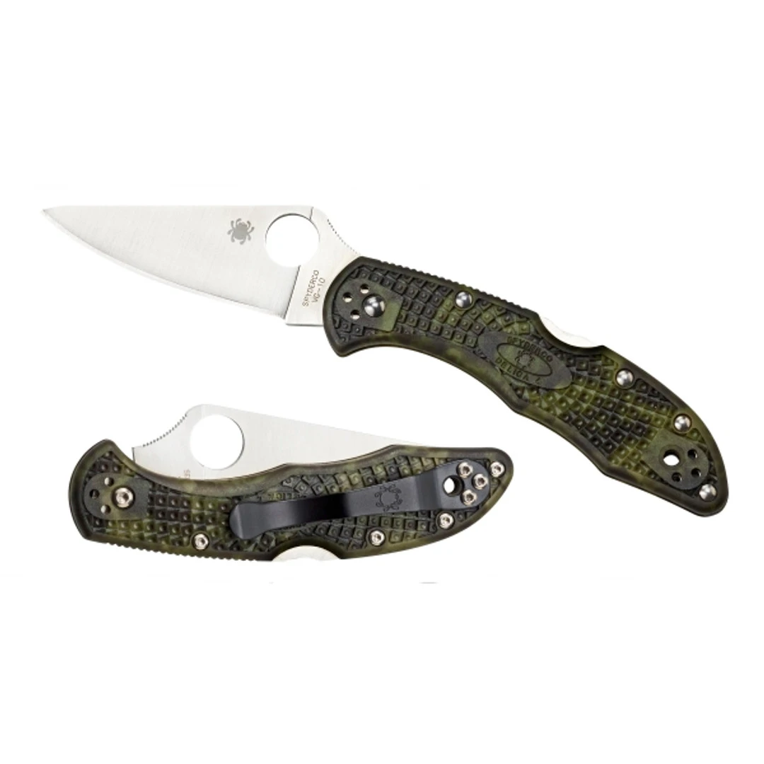 Spyderco Zome Green Delica 4 Folder Knife, VG-10 Satin Blade - Image 2