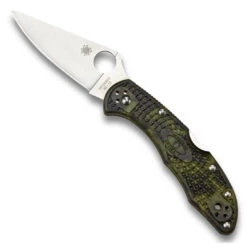 Spyderco Zome Green Delica 4 Folder Knife, VG-10 Satin Blade