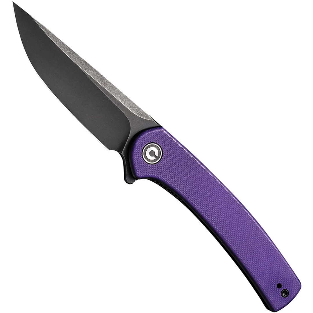 CIVIVI Purple G10 Mini Asticus Liner Lock Knife, Black Blade