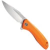 CIVIVI Orange Baklash Flipper Knife, Satin Blade
