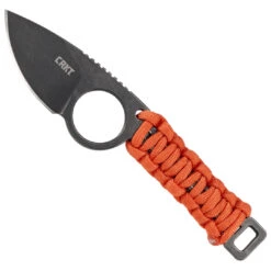 CRKT Tailbone Fixed Blade Outdoor Knife, Black Stonewash Blade