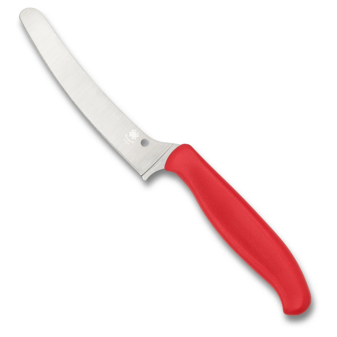 Spyderco Red Z-Cut Blunt Tip Kitchen Knife, CTS-BD1N Blade