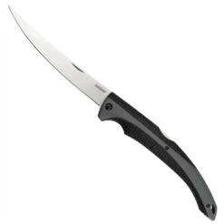 Kershaw 1258 Black/Dark Grey 6.25" Fillet Folder Knife, Satin Blade