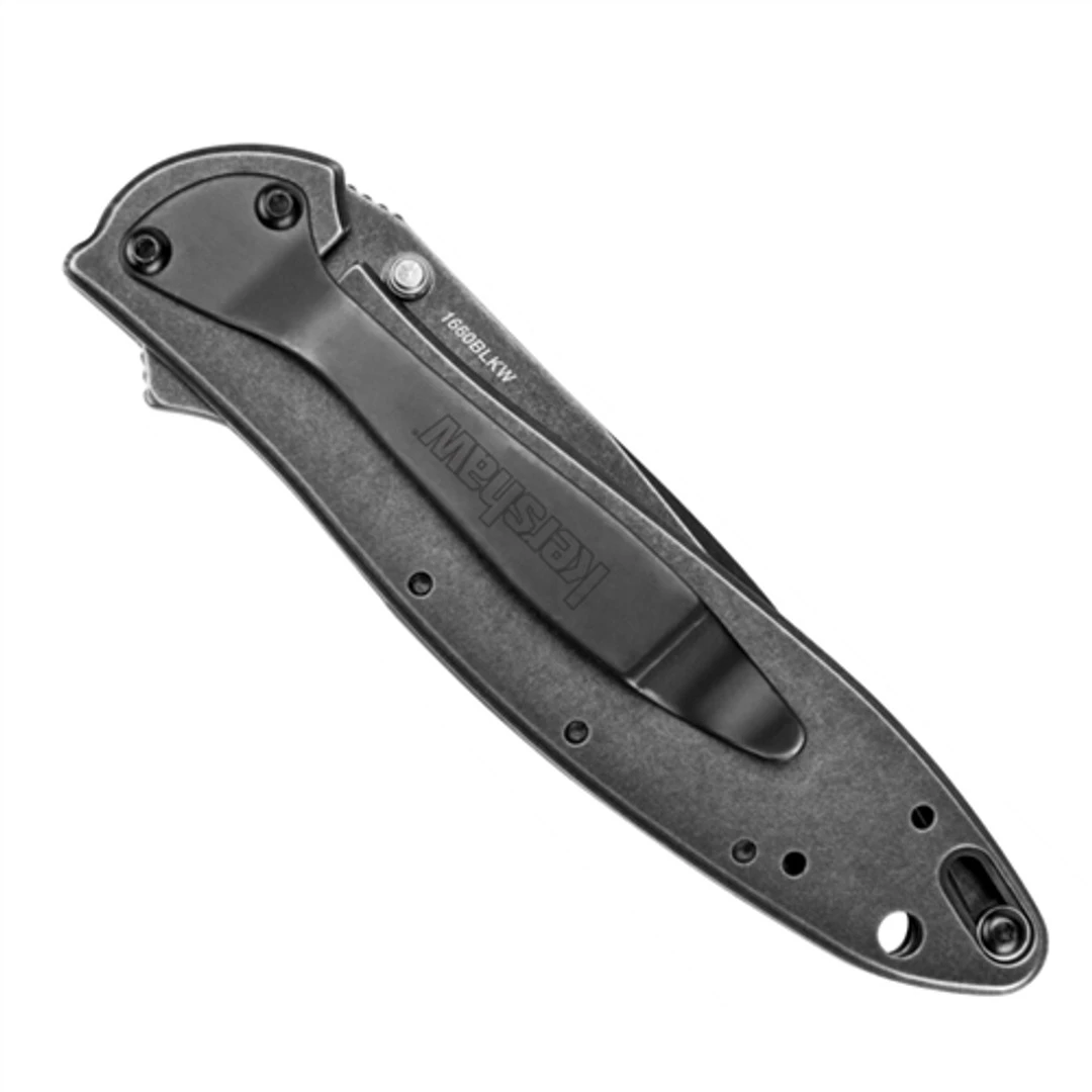 Kershaw BlackWash Leek Spring Assist Knife,1660BLKW - Image 2
