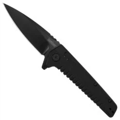 Kershaw Fatback Flipper Assist Knife, Liner Lock, Black Plain Blade