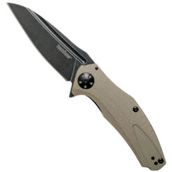 Kershaw 7007TANBW Tan Natrix Spring Assist Knife, BlackWash Blade