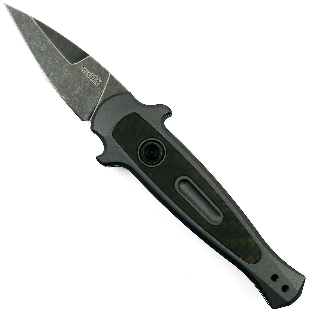 Kershaw Grey Launch 12CA Auto Knife, 1.93" BlackWash Blade