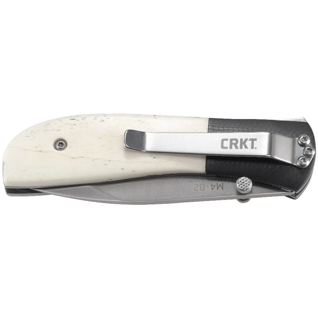 CRKT M4-02 White Bone Spring Assist Knife, Satin Blade - Image 2