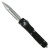 Microtech Ultratech OTF Knife, Stonewash Double Full Serrated Dagger Blade
