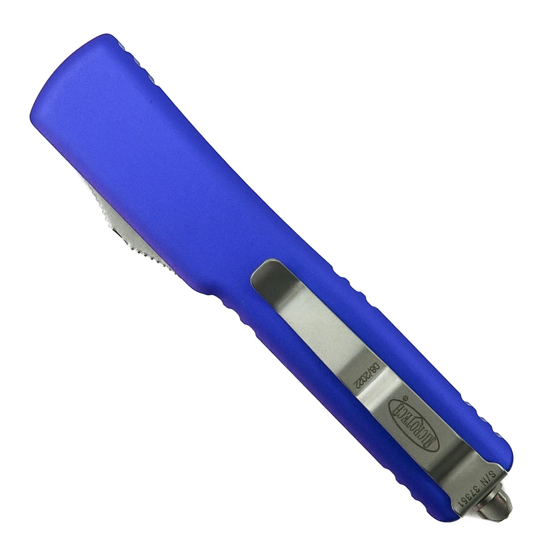 Microtech Purple UTX70 OTF Knife, Stonewash Plain Blade - Image 2