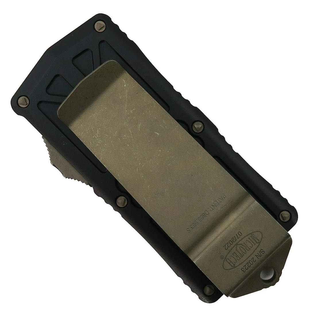 Microtech Exocet OTF Auto Knife, Bronze Apocalyptic Stonewash Blade - Image 2