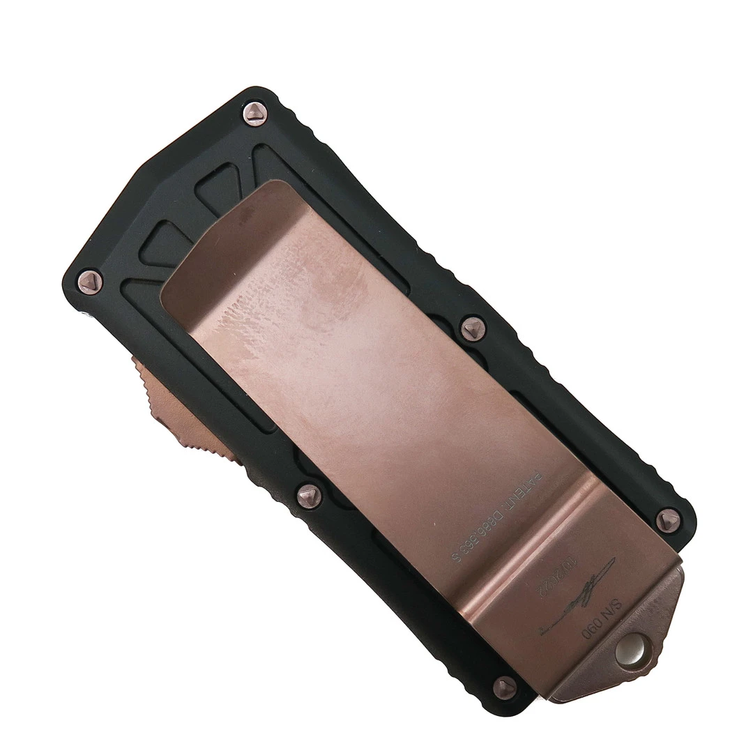 Microtech Signature Series Rose Gold Exocet OTF Auto Knife, Rose Gold PVD Blade - Image 2