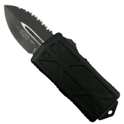 Microtech Tactical Exocet OTF Auto Knife, Black Serrated Blade