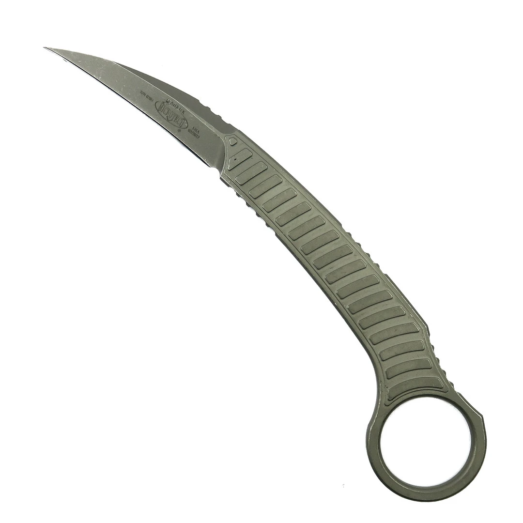 Microtech Signature Series Bastinelli Feather Fixed Blade Knife, Apocalyptic Stonewash