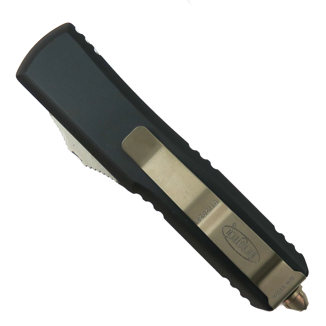 Microtech UTX-85 Spartan OTF Auto Knife, Bronze Double Tanto Blade - Image 2