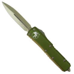 Microtech OD Green UTX-85 OTF Auto Knife, Bronze Dagger Blade