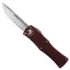 Microtech Merlot Hera OTF Knife, Stonewash Part Serrated Blade