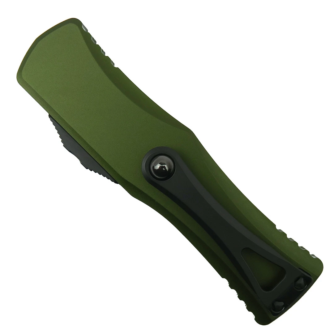 Microtech OD Green Hera OTF Knife, DLC Black Dagger Blade - Image 2