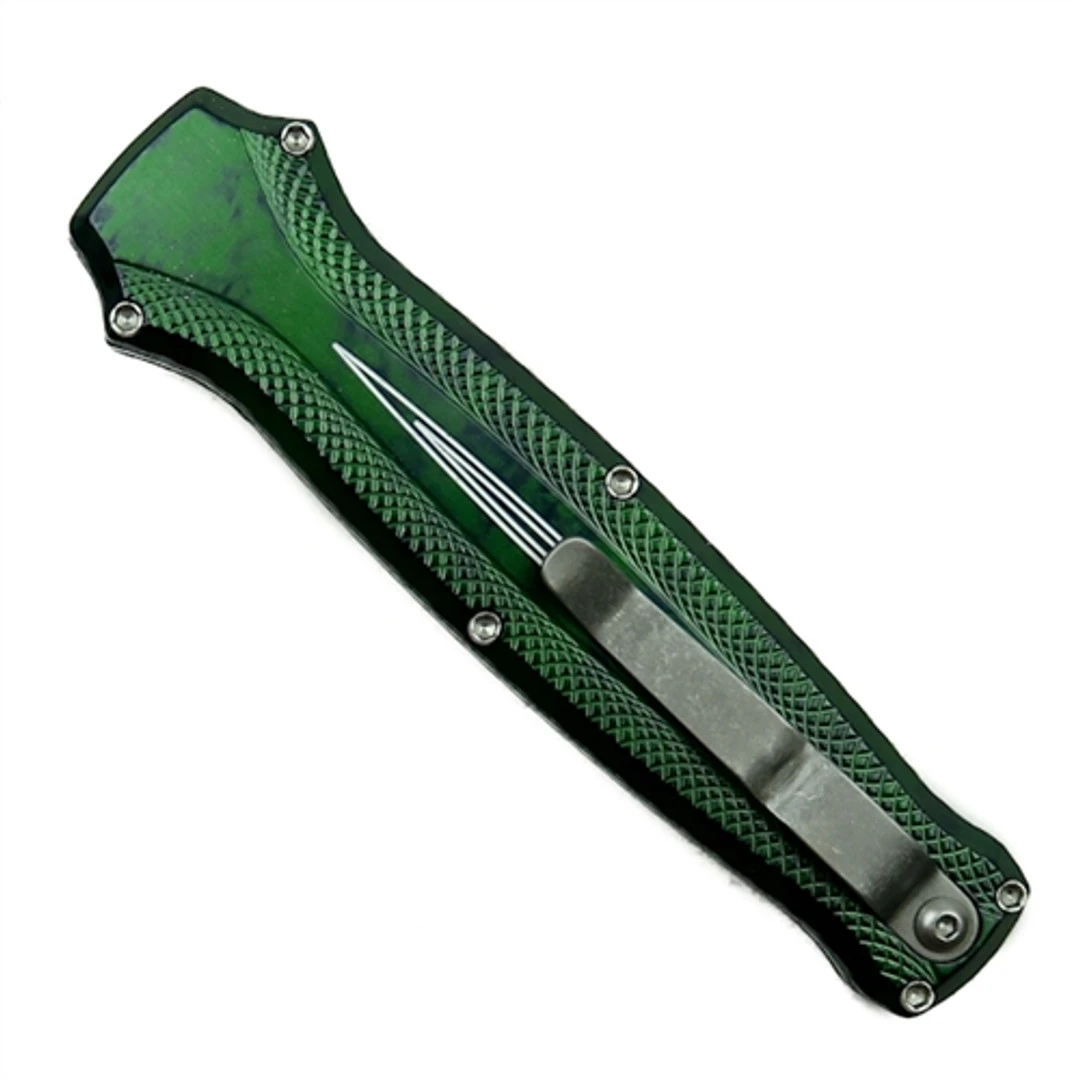 Piranha P-19G Green Rated-R OTF Auto Knife, 154CM Satin Blade - Image 2