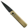 Pro-Tech 7112 Bronze Aluminum Godson Auto Knife, Black Blade