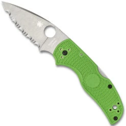 Spyderco Green Native 5 Salt Folding Knife, LC200N SpyderEdge Blade