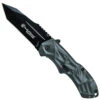 Smith & Wesson Black Ops Spring Assist Knife, Grey Handle, Tactical Black Tanto Point, SWBLOP3T