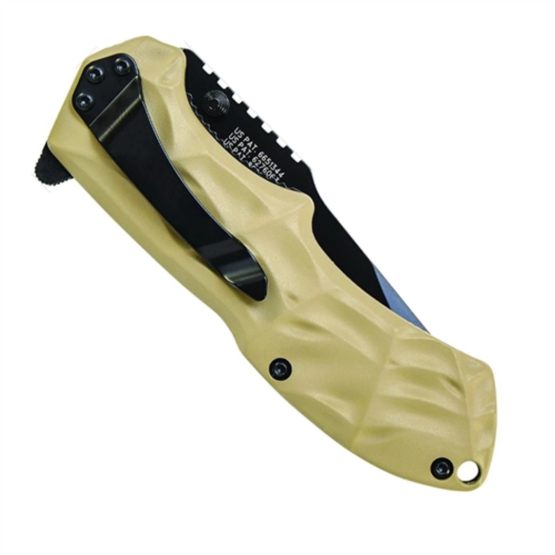 Smith & Wesson Black Ops Spring Assist Knife, Desert Handle, Tanto Black Blade - Image 2