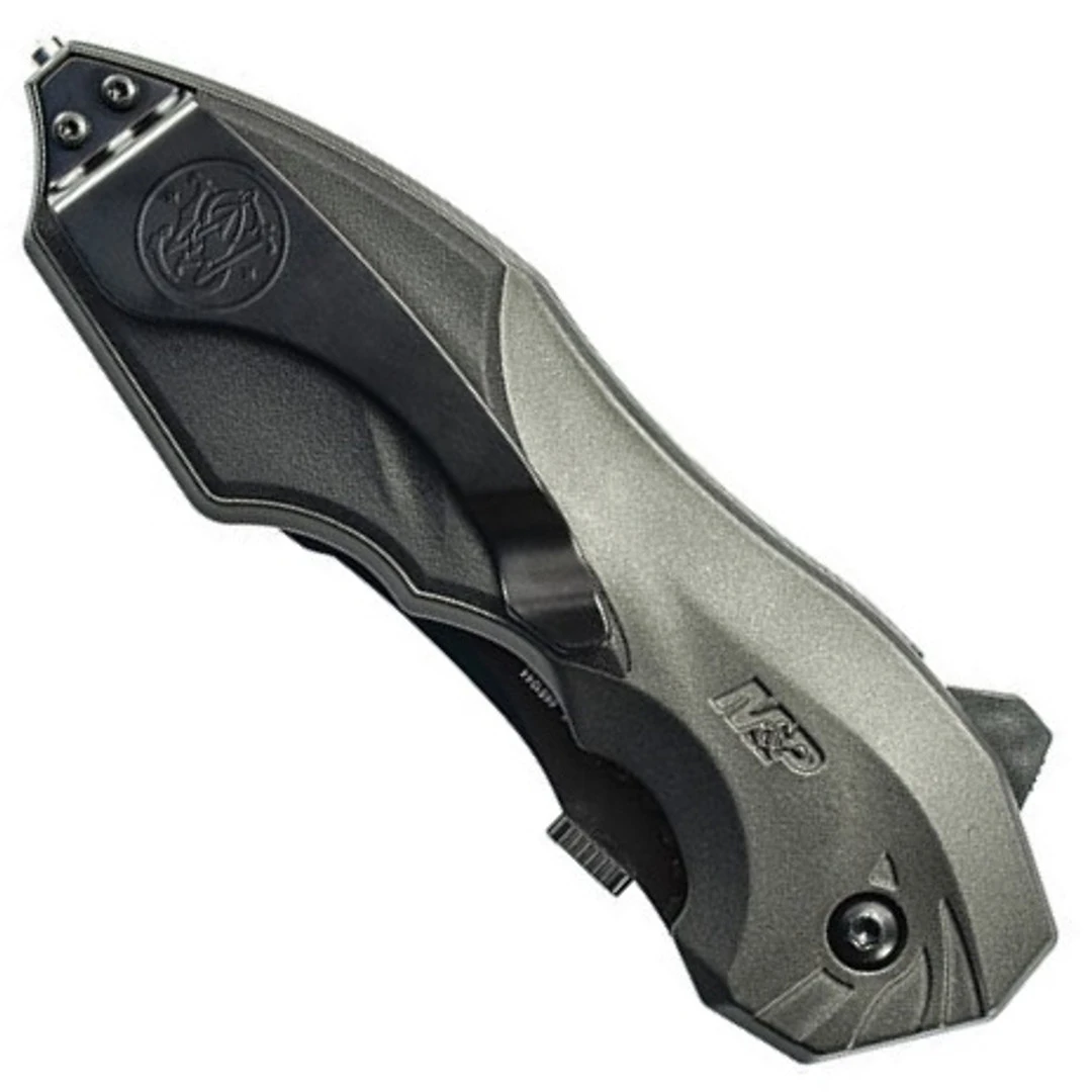 Smith & Wesson Grey MAGIC Spring Assist Clip Point, Black, Plain, SWMP5L - Image 2