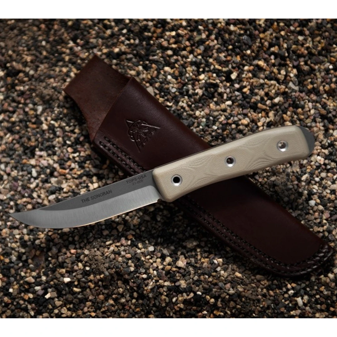 TOPS Knives Sonoran Fixed Blade Knife, Tumbled Blade - Image 3
