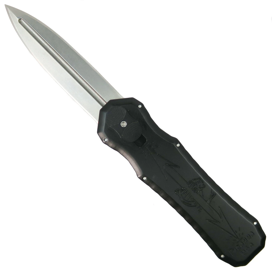 Piranha Excalibur Double Action OTF Knife, Stonewash Blade