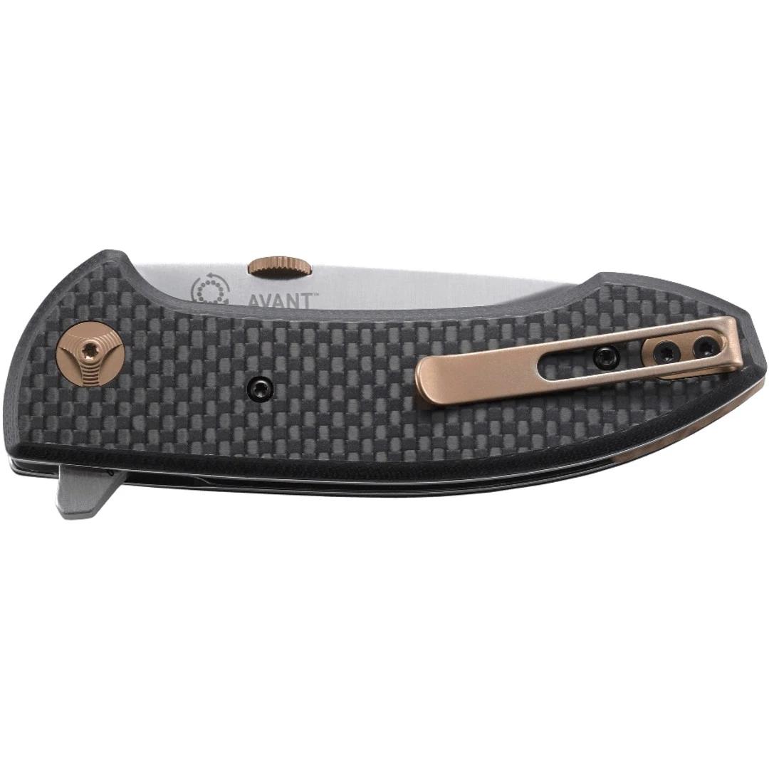 CRKT Avant Carbon Fiber Flipper Knife, Satin Blade - Image 2