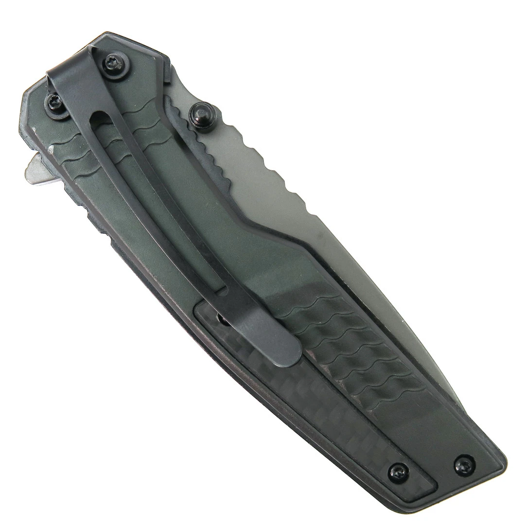 Smith & Wesson Spec Ops Carbon Spring Assist Folding Knife, Gray Tanto Blade - Image 2